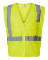 Kishigo 1089-1090 Single Pocket Zipper Mesh Vest